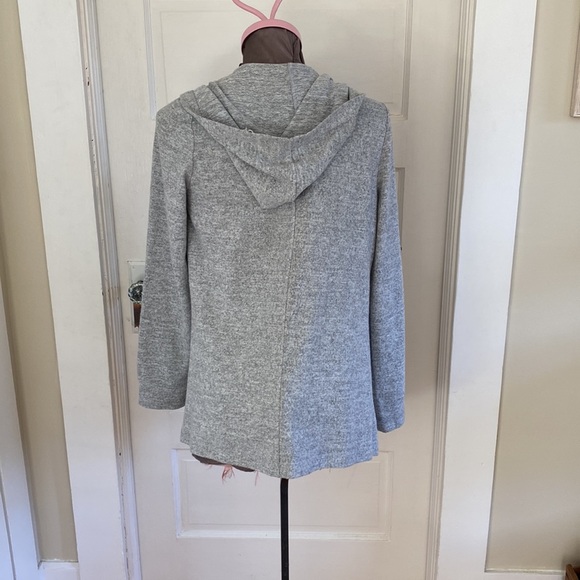INC International Concepts Grey‎ Hooded Open Cardigan Medium - Picture 3 of 4